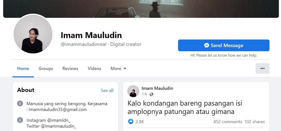 Profil Dan Biodata Imam Mauludin Umur Agama IG Pria Viral Sering