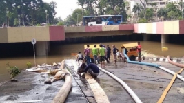 Bereskan Banjir di Underpass Kemayoran PUPR Kirim 3 Pompa 