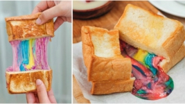 Cantik Dilihat, Enak Dimakan: Unicorn Toast, Keju Warna-warni Melted dari Palembang