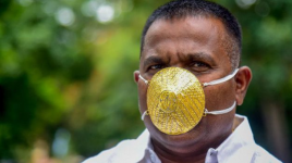 Viral! Pria di India Ini Pakai Masker Corona Berlapis Emas 60 Gram