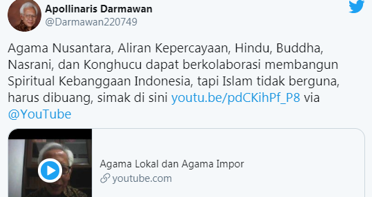 Sosok Apollinaris Darmawan, Kakek Penghina Agama Islam yang Dikeroyok Massa