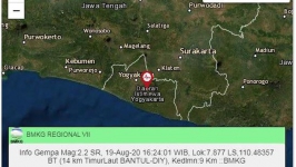 Gempa Bumi Magnitudo 2,2 di Darat Guncang Bantul 