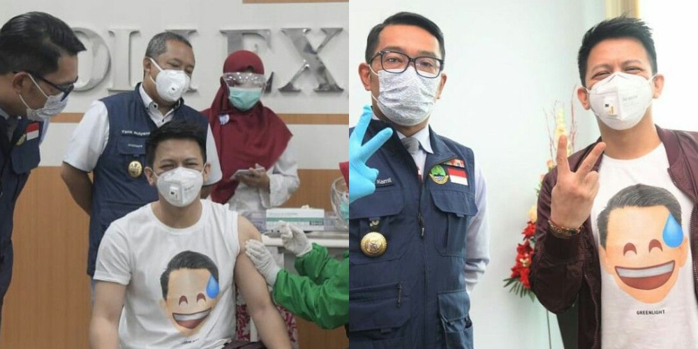 Dampingi Ariel Noah saat Divaksin, Ridwan Kamil Imbau Masyarakat Hindari Informasi Hoax