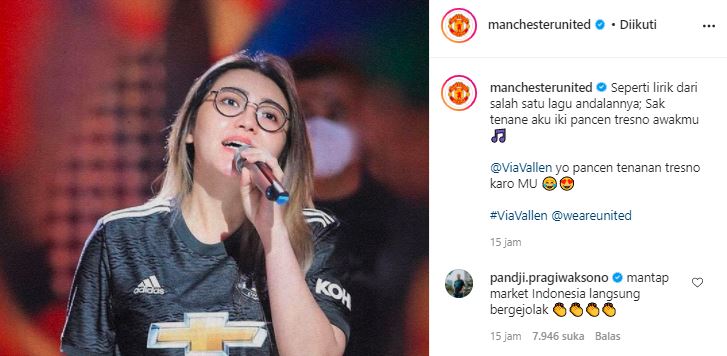 Fakta-fakta Instagram Manchester United Unggah Foto Via Vallen dengan Bahasa Jawa