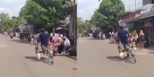 Video Tukang Becak Freestyle Hampir Tabrak Pejalan Kaki dan Pengendara Motor Viral