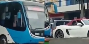 Viral Mobil Mewah Minta Bus TransJakarta Mundur karena Masuk Jalur Bus 