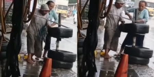 Video Pasutri Gigih Bekerja Meski Diguyur Hujan Viral, Netizen Banyak Merasa Terharu