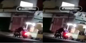 Viral Pasangan Muda Terekam Sedang Asyik Ciuman dari Atas Motor di Pinggir Jalan