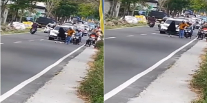 Viral Video Seorang Wanita Bercadar Ngambek akibat Ditinggal Pacar dan Buat Jalan Macet
