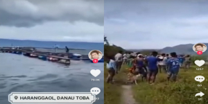 Viral Video Danau Toba Berombak Besar Membuat Warga Sekitar Ketakutan, Netizen: Tobat Yuk