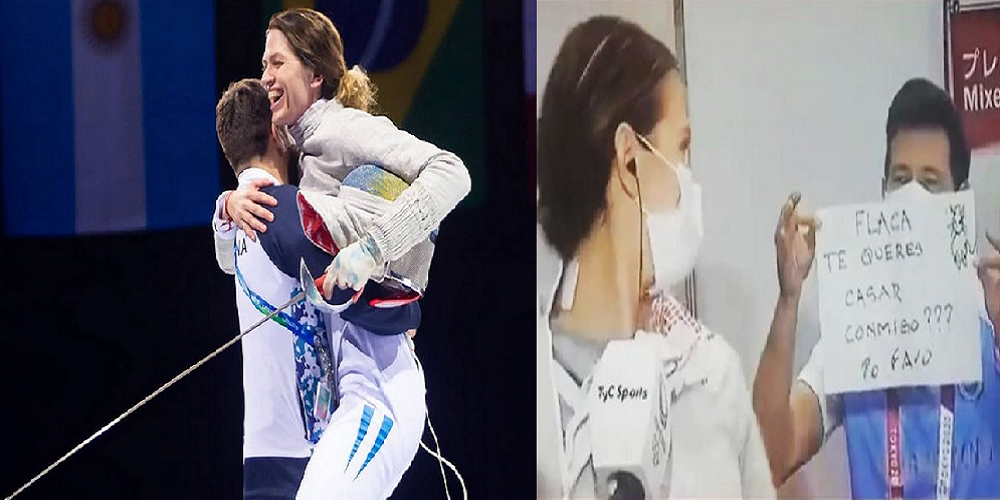 Kisah Romantis Atlet Anggar Dilamar Kekasih di Arena Olimpiade Tokyo 2020