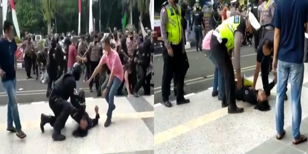 Polda Banten Cari Polisi yang Banting Mahasiswa hingga Kejang-kejang saat Demo Ricuh di Tangerang