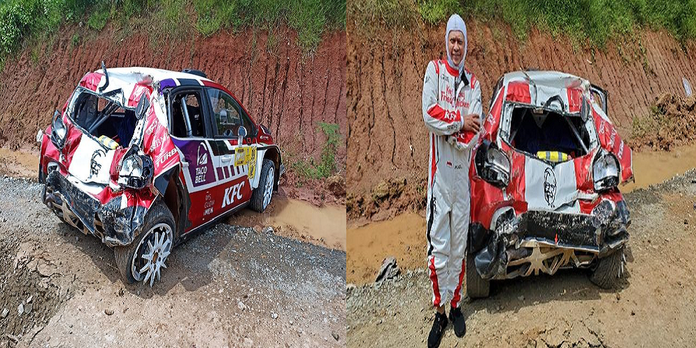 Bamsoet dan Sean Gelael Kecelakaan di Ajang Sprint Rally Meikarta, Kondisi Keduanya Baik dan Tidak Terluka 