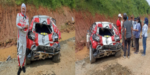 Potret Mobil Bamsoet dan Sean Gelael Ringsek Usai Kecelakaan di Ajang Sprint Rally 