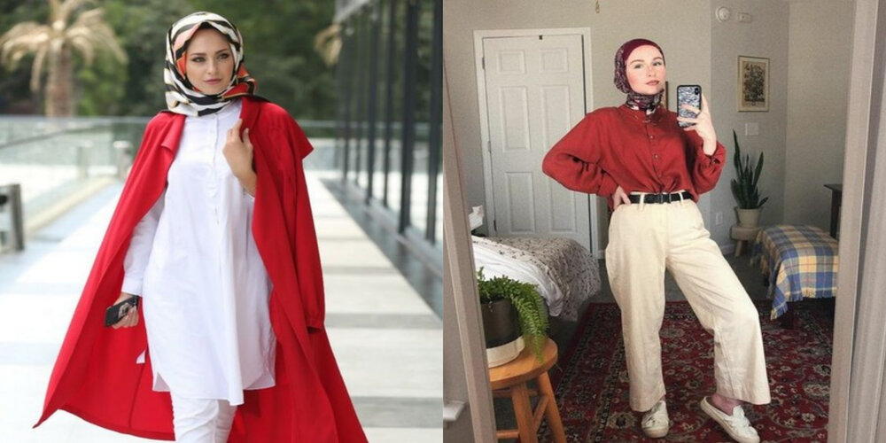 Rekomendasi OOTD Hijab Spesial Hari Kemerdekaan, Kombinasi Warna Merah dan Putih