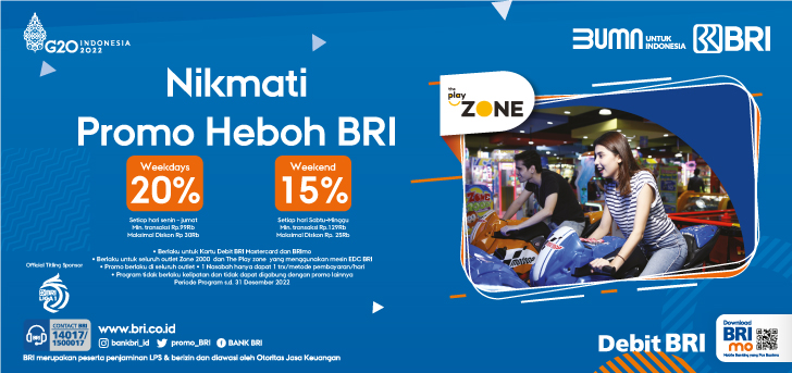 Main di THE PLAY ZONE Lebih Hemat Pakai BRI, Nikmati Diskon Hingga 20%