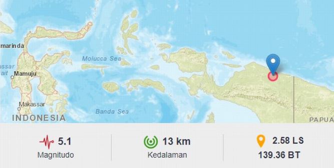 Gempa 5,1 SR Guncang Jayapura