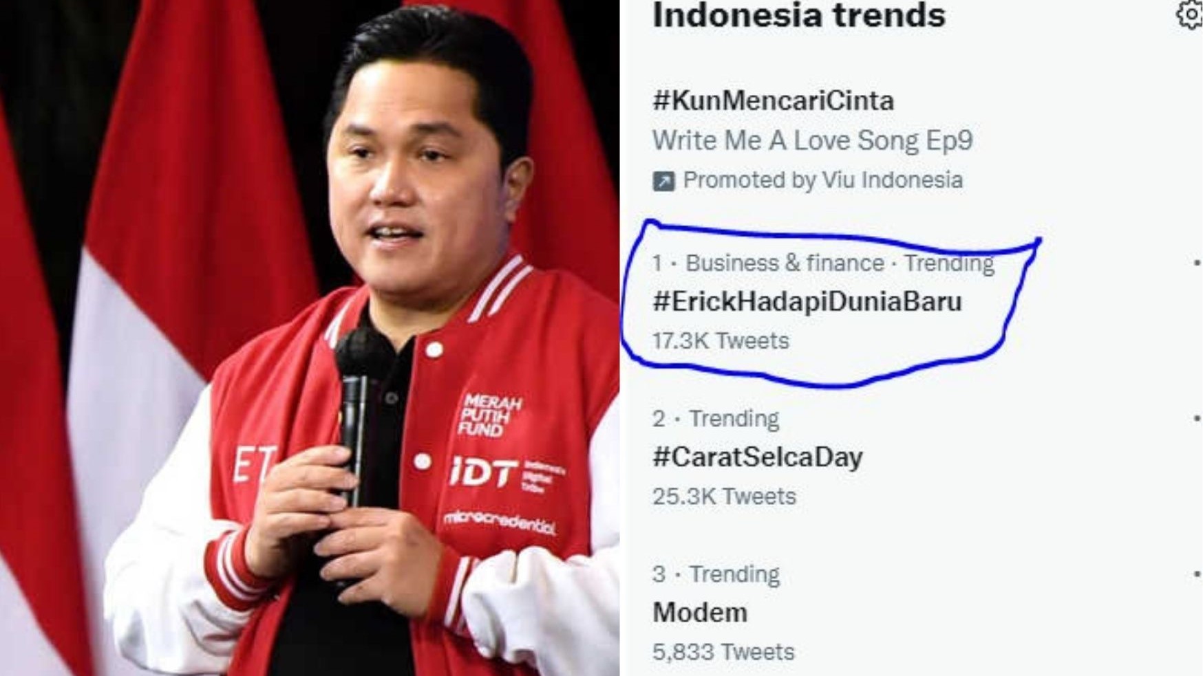 Tagar #ErickHadapiDuniaBaru Trending Twitter, Berikut Faktanya