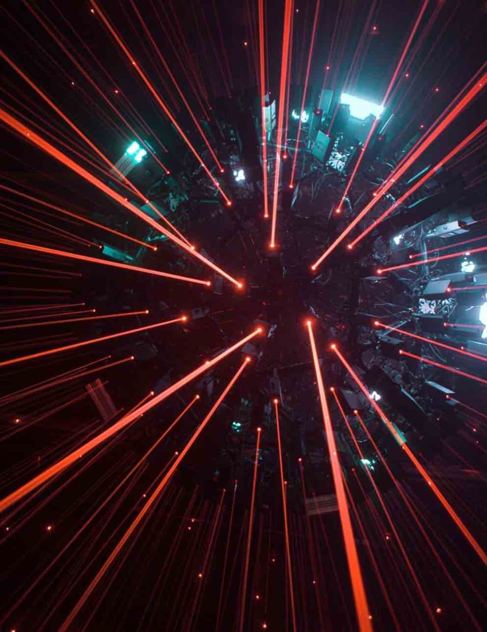 “The Dot”, Instalasi Laser Futuristik dengan 480 Titik Cahaya