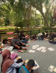 Workshop Wayang Anak Meriahkan Art Sura 2025 di Taman Balekambang