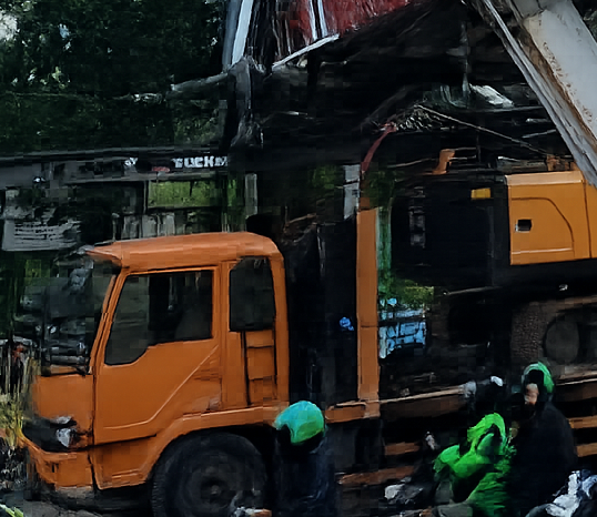 Truk Crane Tabrak JPO Kapten Tendean, Tiang Penyangga Nyaris Terlepas